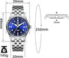 【US Warehouse】ADDIESDIVE®39mm Leather Men's Elegant Automatic Watch Diver 200M (MY-H2)